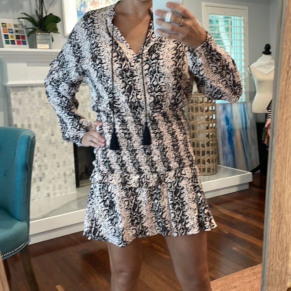 Aqua pink snake print dress
